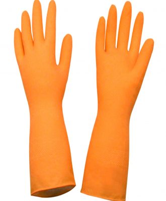 Luva latex natural flocada 9G Worker – Laranja