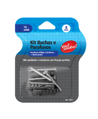 Kit Buchas + Parafusos Você Resolve – 8mm