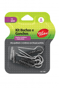 Kit Buchas + Gancho Você Resolve – 6mm