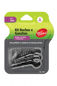 Kit Buchas + Ganchos Você Resolve – 8mm